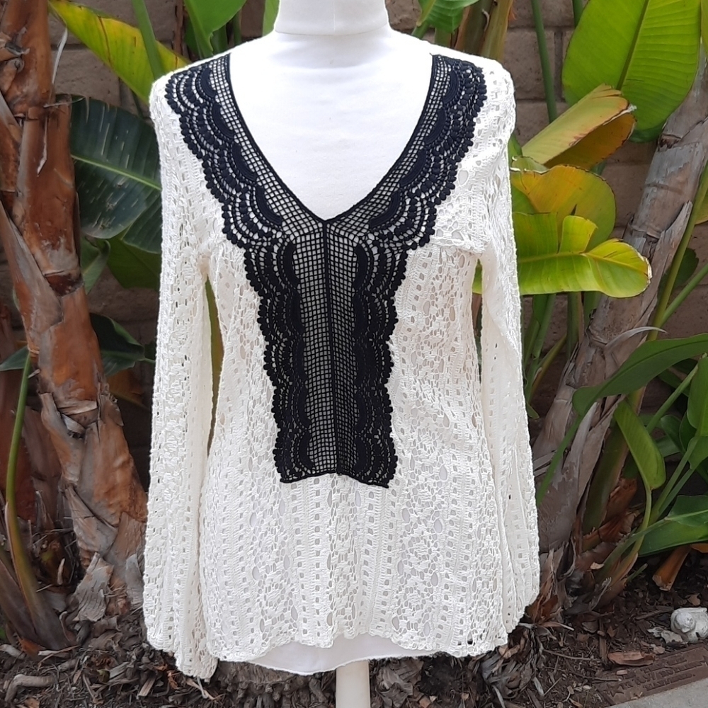 Jen's Pirate Booty Stargaze Garter Tunic Top Crochet Lace XS